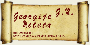 Georgije Mileta vizit kartica